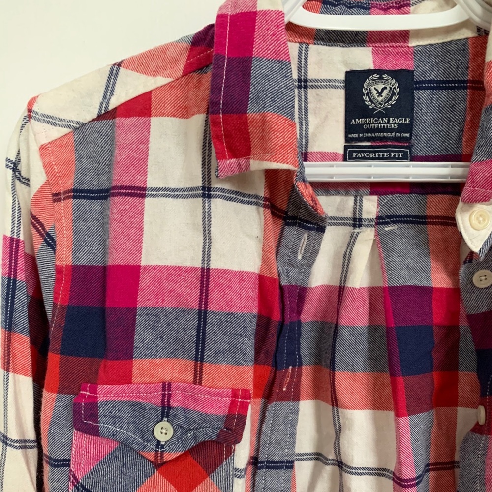Plaid American Eagle Button Up